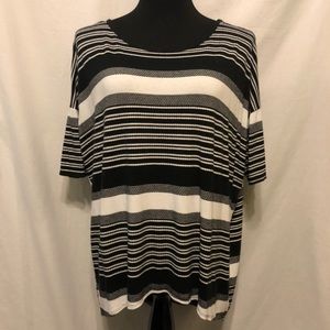 LuLaRoe Irma Black White Striped Tunic - Size M